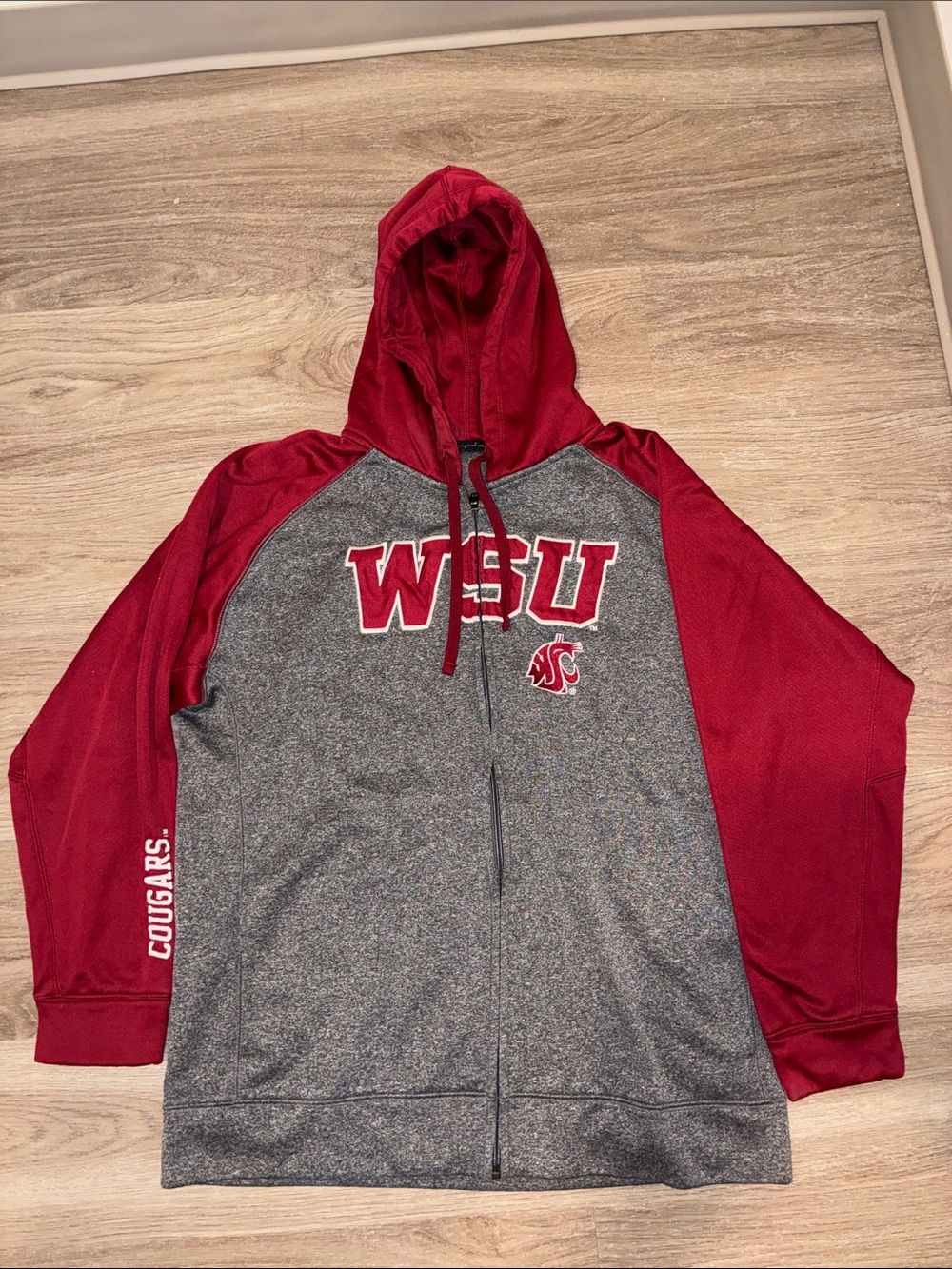 Champion Elite WSU Cougars Full Zip Hoodie Large